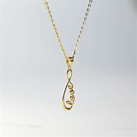 14k Gold Love Infinity Symbol Pendant Charm Real Gold Love Infinity ...