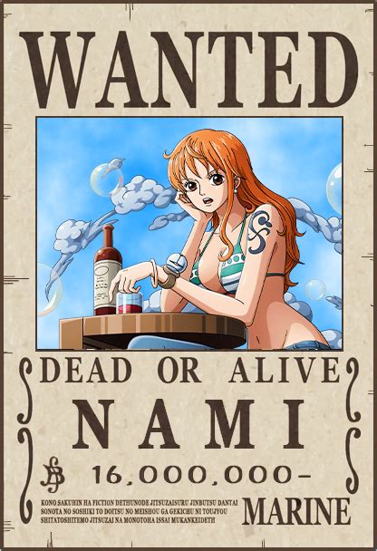 One Piece Nami Wanted Poster