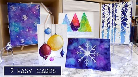 cardmaking video tutorial from @StudioMM: How to Make These Easy Watercolour Christma… | Painted ...