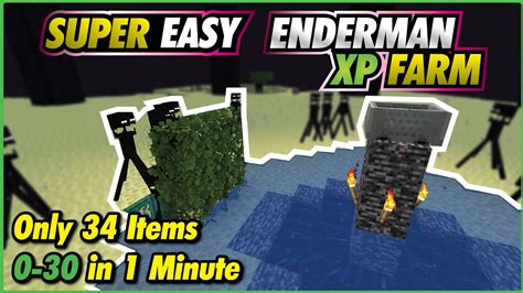 Minecraft Easy Enderman XP Farm - 1 Hit, Fast XP - YouTube