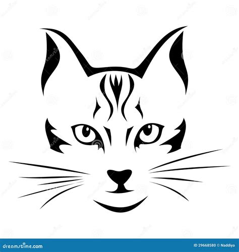 Black Silhouette of Cat. Vector. Stock Vector - Illustration of isolated, pussycat: 29668580