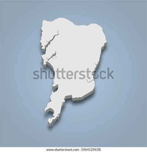 3d Isometric Map Salsette Island Sri Stock Vector (Royalty Free ...