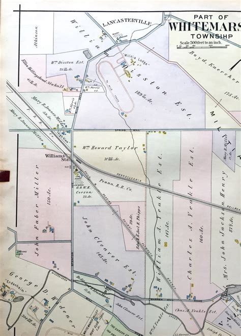 Whitemarsh Township Map Original 1916 North Penn Atlas Fort - Etsy