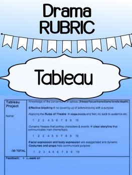 Drama - Tableau RUBRIC for high school by Dream On Cue | TpT