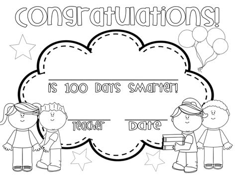 100 Days Smarter Coloring Page - Free Printable Coloring Pages for Kids