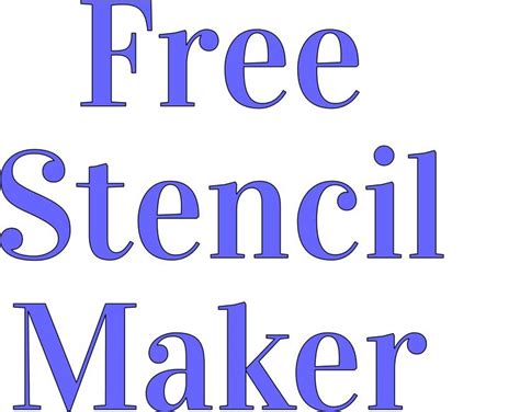 the words free stencil maker are shown in blue letters on a white background