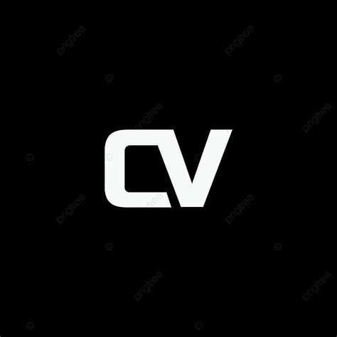 Cv Plantilla De Logotipo Icono Aislado En Fondo Negro PNG ,dibujos ...