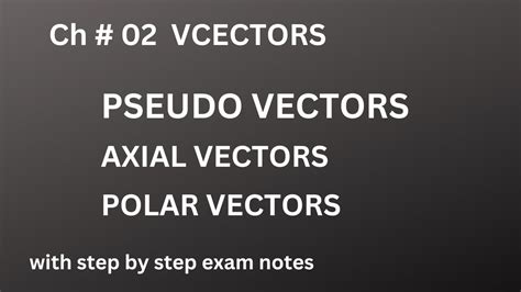 Pseudo vector ||Pseudo-vector|| Axial Vectors|| Polar Vectors|| - YouTube