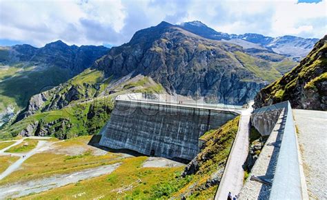 Grande Dixence dam view to alpine ... | Stock image | Colourbox