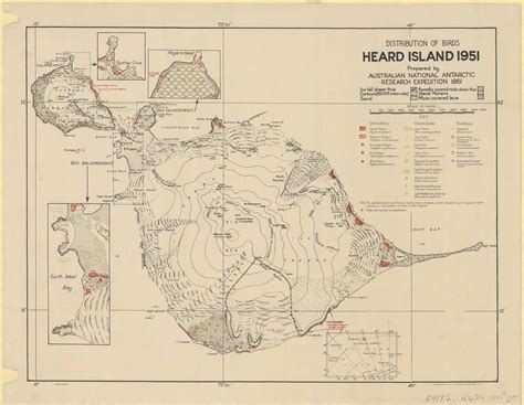 Heard Island 1951, distribution of birds | Map, Vintage world maps ...