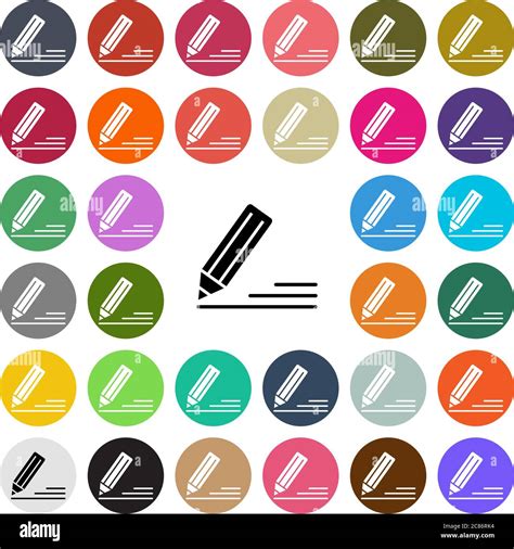 Vector modern Edit flat design icon set in button Stock Vector Image & Art - Alamy