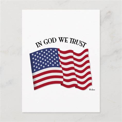 In God We Trust with US flag Postcard | Zazzle | In god we trust, Flag, God