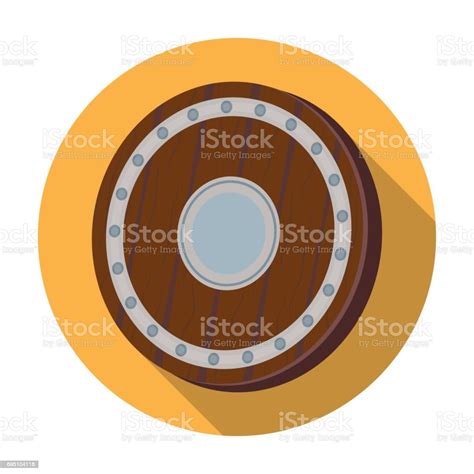 Viking Shield Icon In Flat Style Isolated On White Background Vikings ...