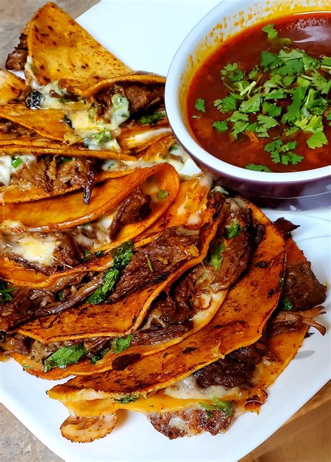 [Homemade] Birria Quesa Tacos w/ Consome : r/food