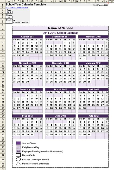 School Calendar Template - 2024-2025 School Year Calendar