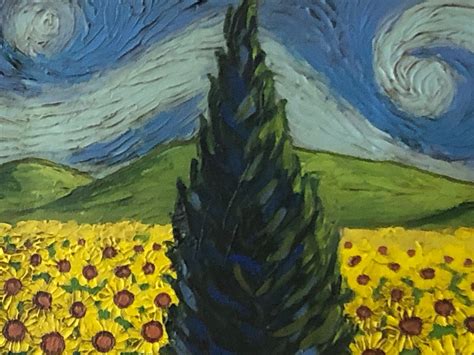 Sunflower Field by Vincent Van Gogh 1888 Signed Original Painting Oil ...