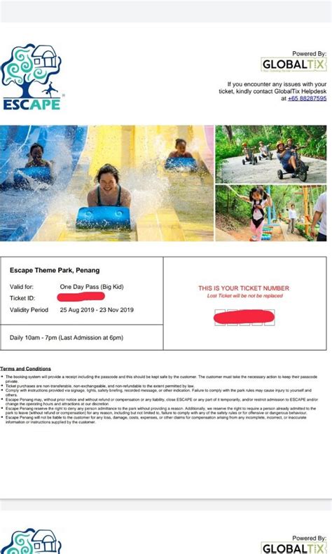 Escape Park Penang Tickets, Tickets & Vouchers, Local Attractions and Transport on Carousell