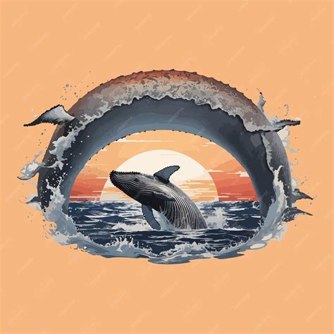 Premium Vector | A shirt graphic of a humpback whale