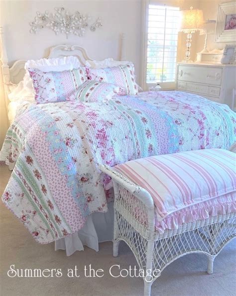 Shabby Cottage Chic Bedding Twin Quilts Comforter Rag Quilt Ruffles ...