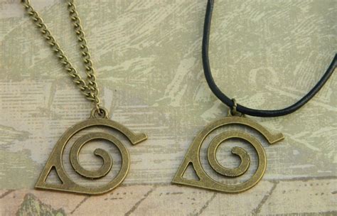 Naruto Necklace Hidden Leaf Village Symbol by FairyFountainGifts