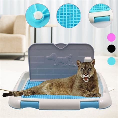 Indoor Mesh Dog Potty Tray Pet Training Pads Floor Protection Dog Pad with Simulation Wall ...