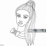 Portrait Of A Beautiful Girl For Coloring Stock Illustration  Download sketch template