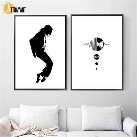 Black White Michael Jackson Wall Art Canvas Painting Nordic Posters And ...