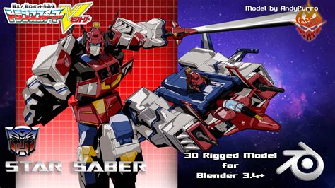 ArtStation - Star Saber - Transformers: Victory - 3D Blender Model | Game Assets