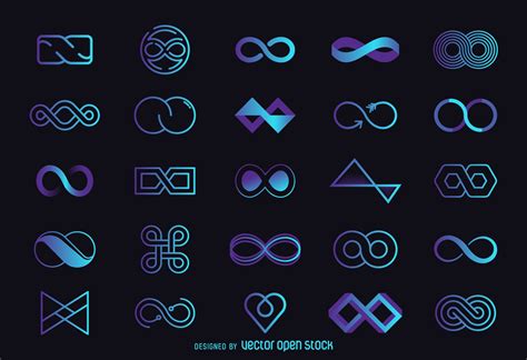 Infinity logo template set - Free Vector | Logo design infinity, Logo ...