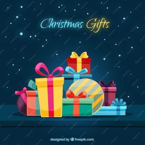 Free Vector | Background with variety of christmas gifts