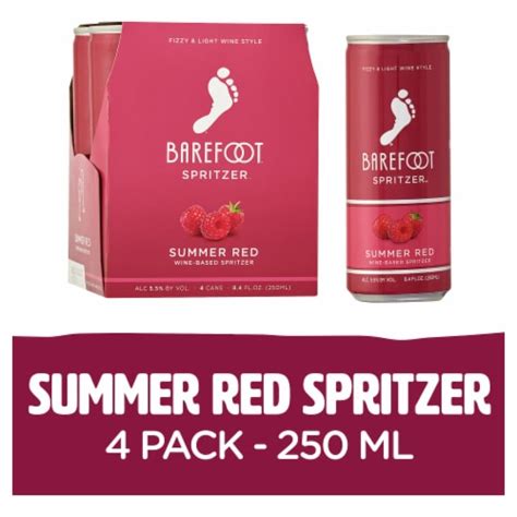 Barefoot Spritzer Summer Red California Red Wine Cans, 4 cans / 250 mL - Kroger