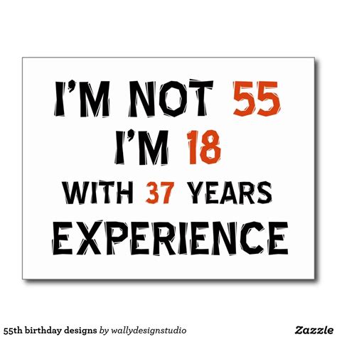 55th birthday designs postcard 55th Birthday Party Ideas, 75th Birthday ...