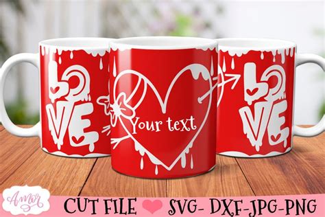 Customizable Valentine's day Mug Wrap SVG for 12oz mugs