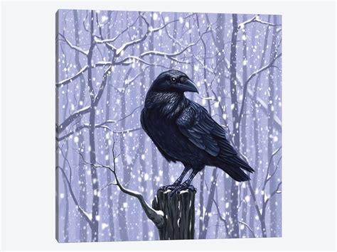 Winter Raven Canvas Art Print by Vasilisa Romanenko | iCanvas