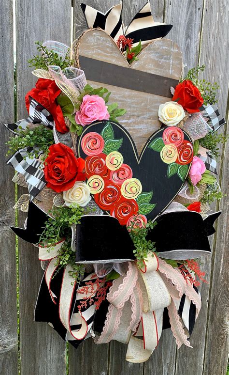 Valentines Day Wreath, Rustic Valentines Wreath, Farmhouse Valentines Wreath, Heart Wreath ...