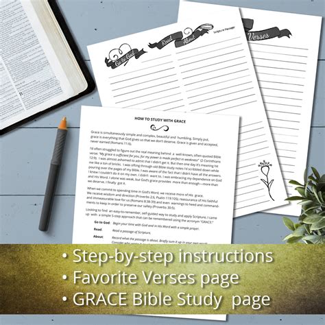 GRACE Bible Study, Bible Study Sheet, Instant Download, Printable ...