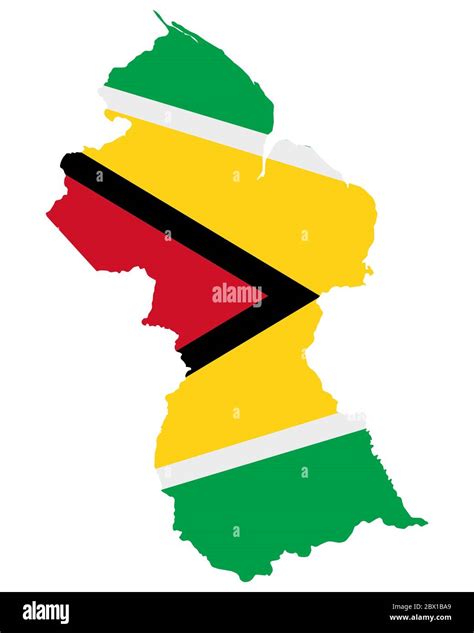 Flag in map of Guyana Stock Photo - Alamy