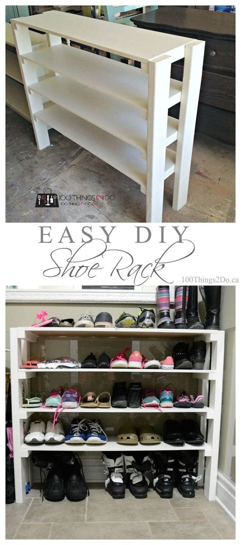 DIY Shoe Rack | Closet organization diy, Shoe rack closet, Diy shoe rack