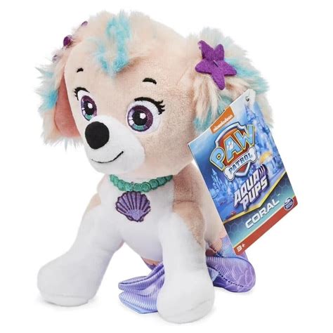 New Nickelodeon Paw Patrol Aqua Pups 8" Plush CORAL Stuffed Toy | eBay