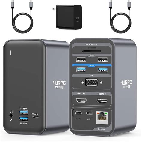 UDS019 Laptop Docking Station Dual Monitor 15-in-1 USB C, 47% OFF