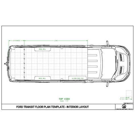 Ford Transit Template - Floor Plan & Interior Layout - FarOutRide