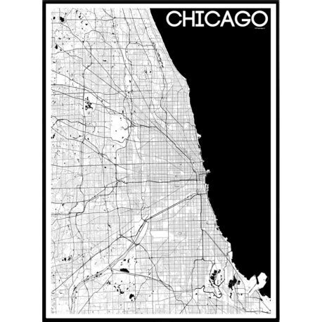 Map Chicago Poster. Find your posters at Wallstars Online. Shop today!