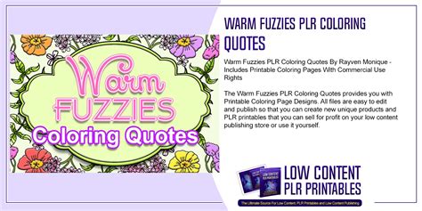 Warm Fuzzies PLR Coloring Quotes Archives - Low Content PLR Printables