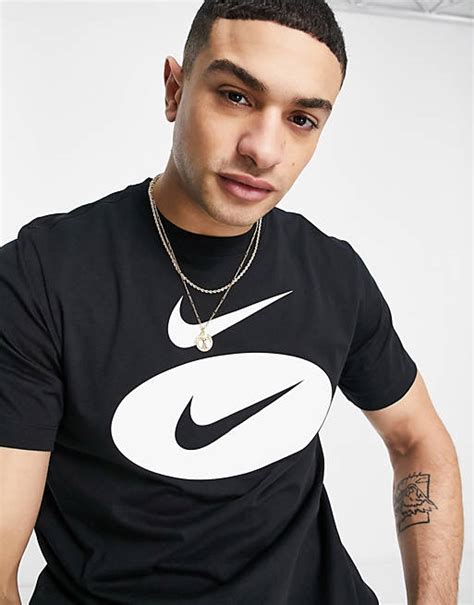 Nike Swoosh large logo t-shirt in black | ASOS