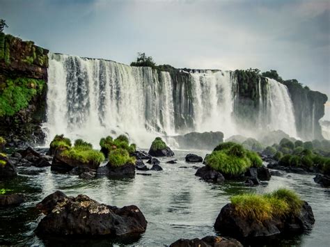 World in Hand • Iguazu Falls, waterfalls of the Iguazu River on...