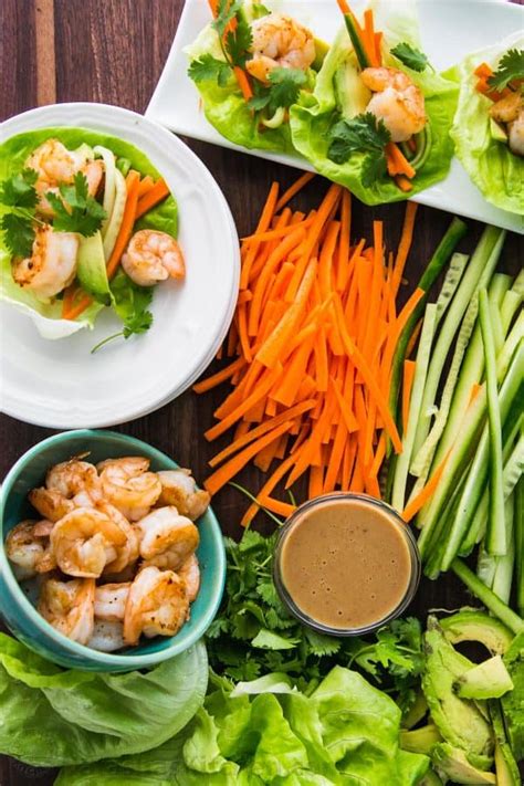 Shrimp Lettuce Wraps with Peanut Sauce - NatashasKitchen.com