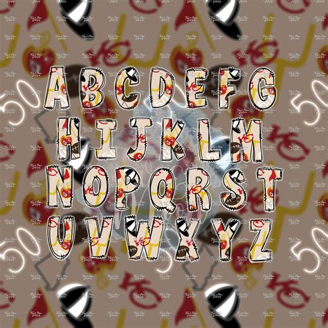 CHIEFS FOOTBALL ALPHABET – TwoAndMoonsDesigns