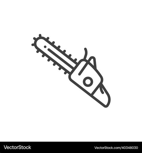 Chainsaw icon a simple line drawing Royalty Free Vector