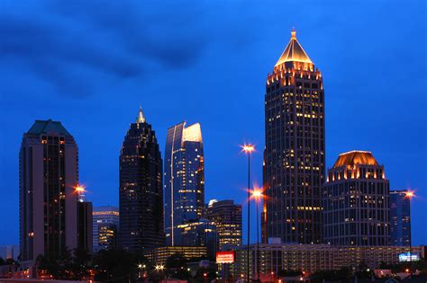 Free photo: Atlanta Skyline At Night - Atlanta, Buildings, Cities - Free Download - Jooinn