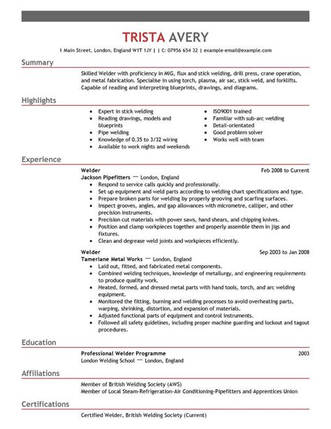 Best Welder Resume Example | LiveCareer